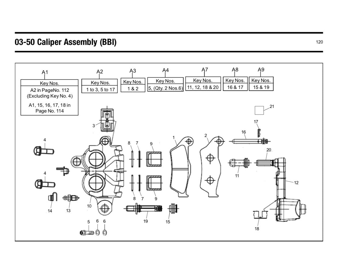 Kaliper Depan Tipe BBI (1 Pin)