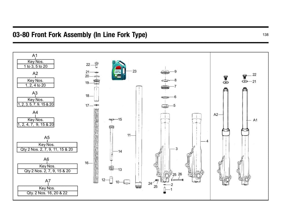 Front Fork (In Line Fork Type) / Suspensi Depan Tipe In Line