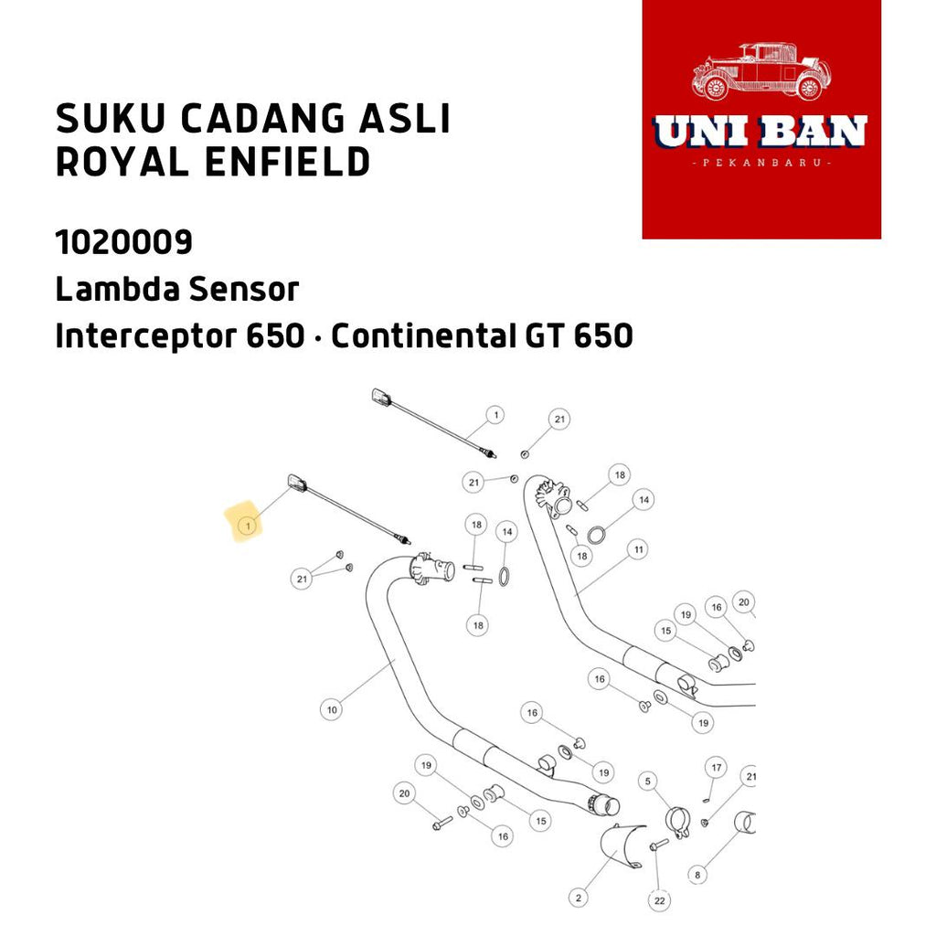 Sensor O2 Lambda Sensor 1020009 Interceptor 650 - Royal Enfield ASLI