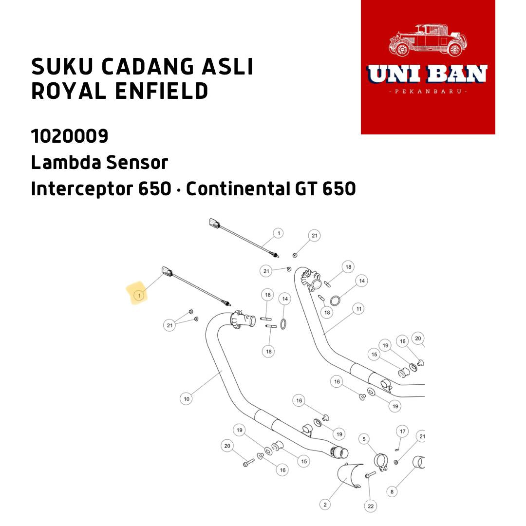 Sensor O2 Lambda Sensor 1020009 Interceptor 650 - Royal Enfield ASLI