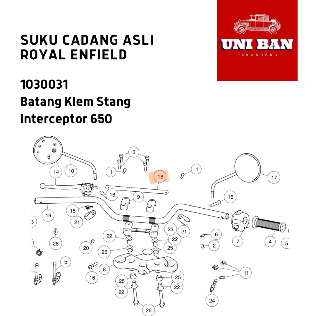 Batang Klem Stang Interceptor 1030031 - Royal Enfield ASLI