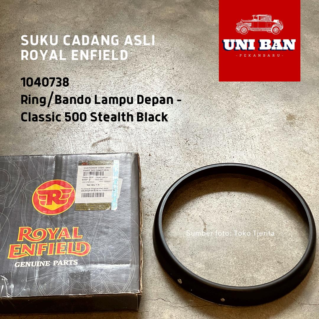Ring Luar Lampu Depan Hitam Classic 500 1040738 - Royal Enfield ASLI