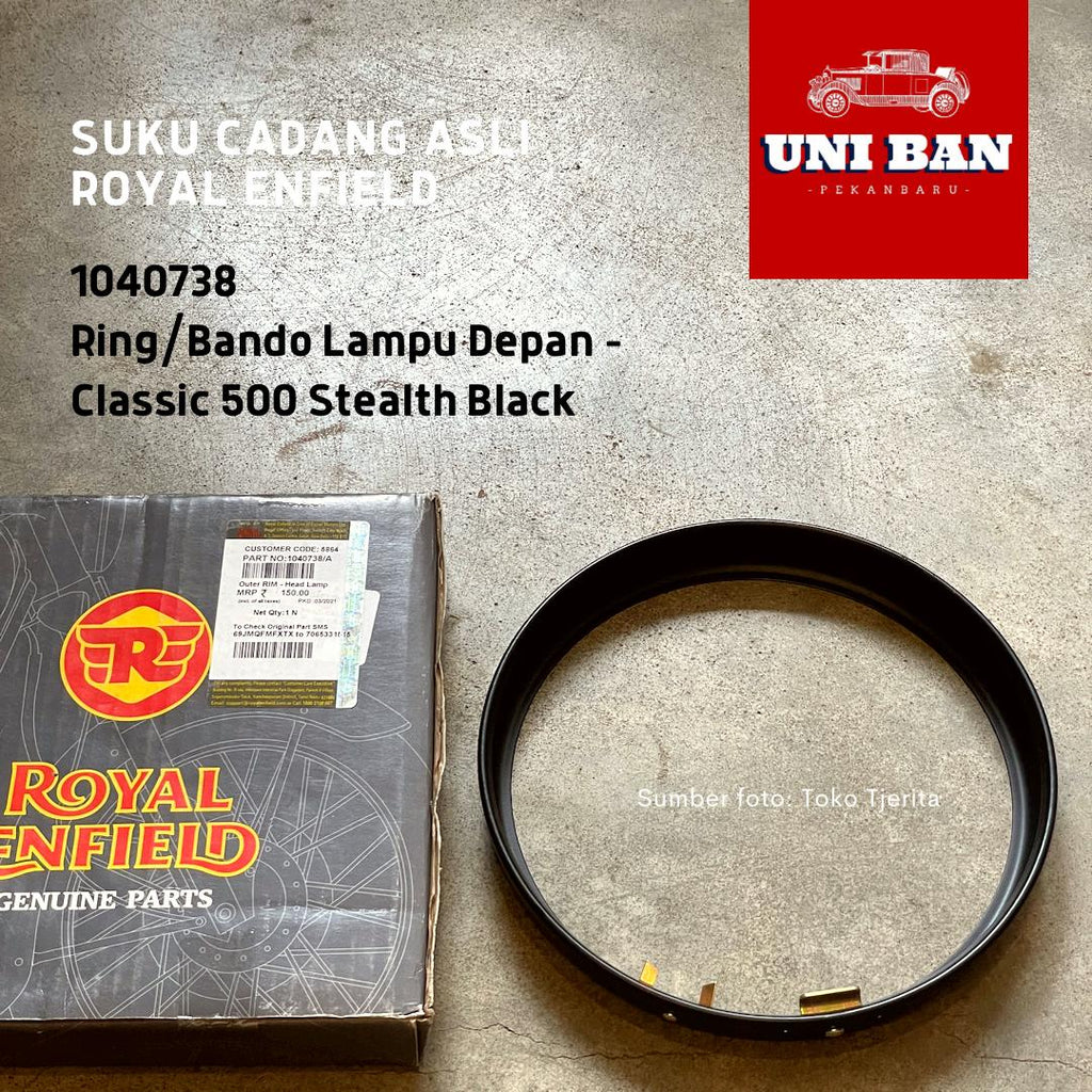 Ring Luar Lampu Depan Hitam Classic 500 1040738 - Royal Enfield ASLI
