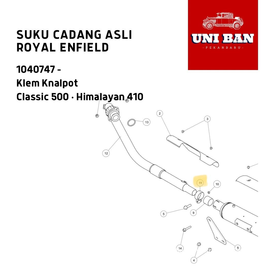 Klem Knalpot Classic 500 Himalayan 1040747 - Royal Enfield ASLI