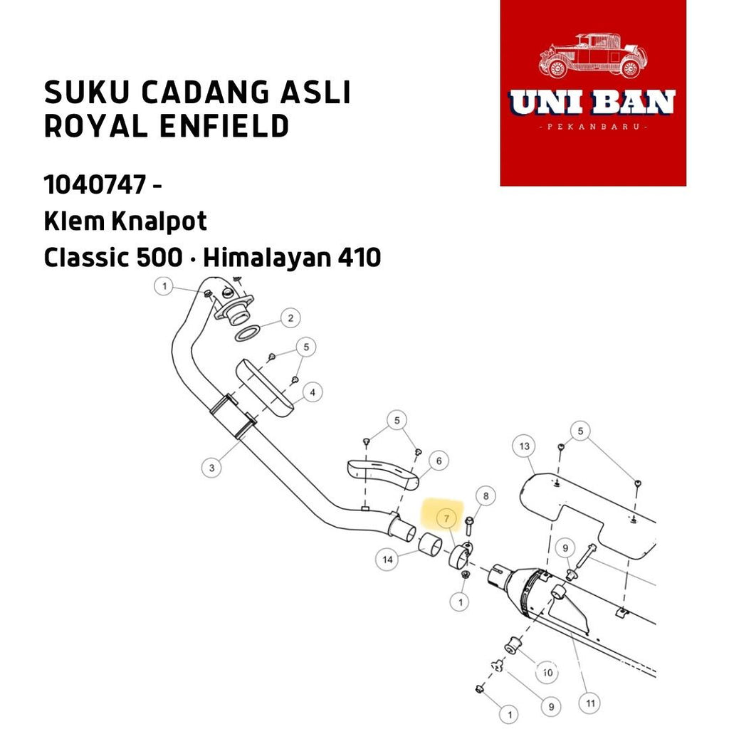 Klem Knalpot Classic 500 Himalayan 1040747 - Royal Enfield ASLI