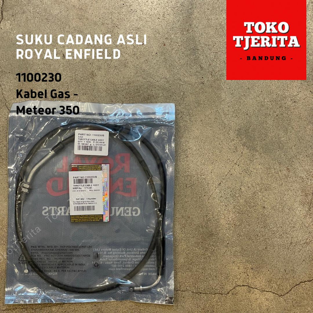 Kabel Gas / Throttle Cable Meteor 350 1100230 - Royal Enfield (ASLI)