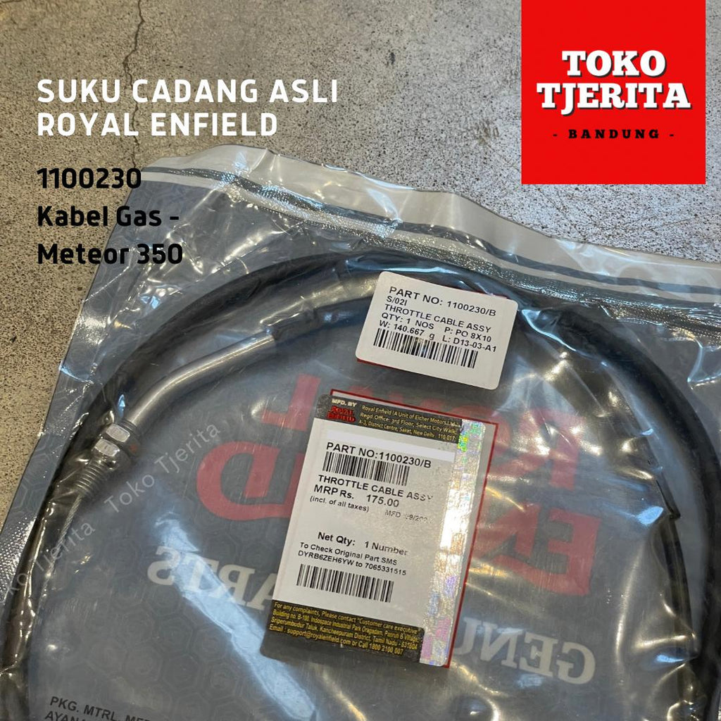 Kabel Gas / Throttle Cable Meteor 350 1100230 - Royal Enfield (ASLI)