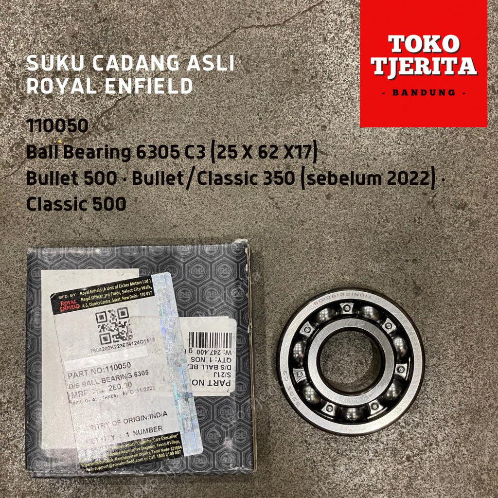 110050 Ball Bearing 6305 C3 (25x62x17) Bullet Classic - Royal Enfield ASLI