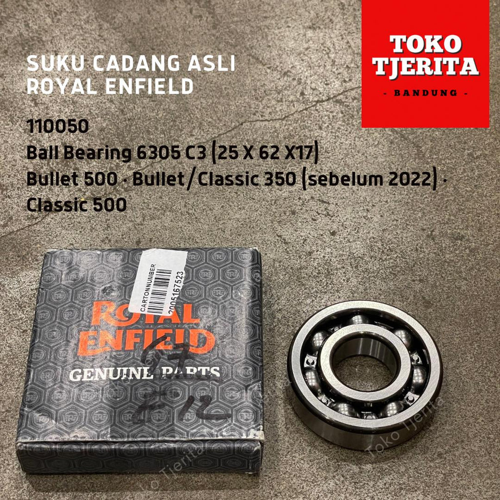 110050 Ball Bearing 6305 C3 (25x62x17) Bullet Classic - Royal Enfield ASLI