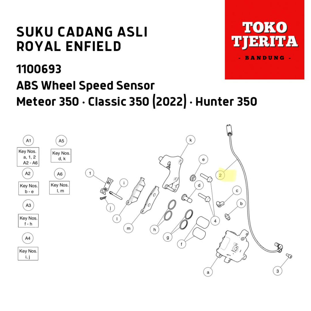 ABS Wheel Speed Sensor 1100693 Meteor Classic 350 Himalayan 450 - Royal Enfield ASLI
