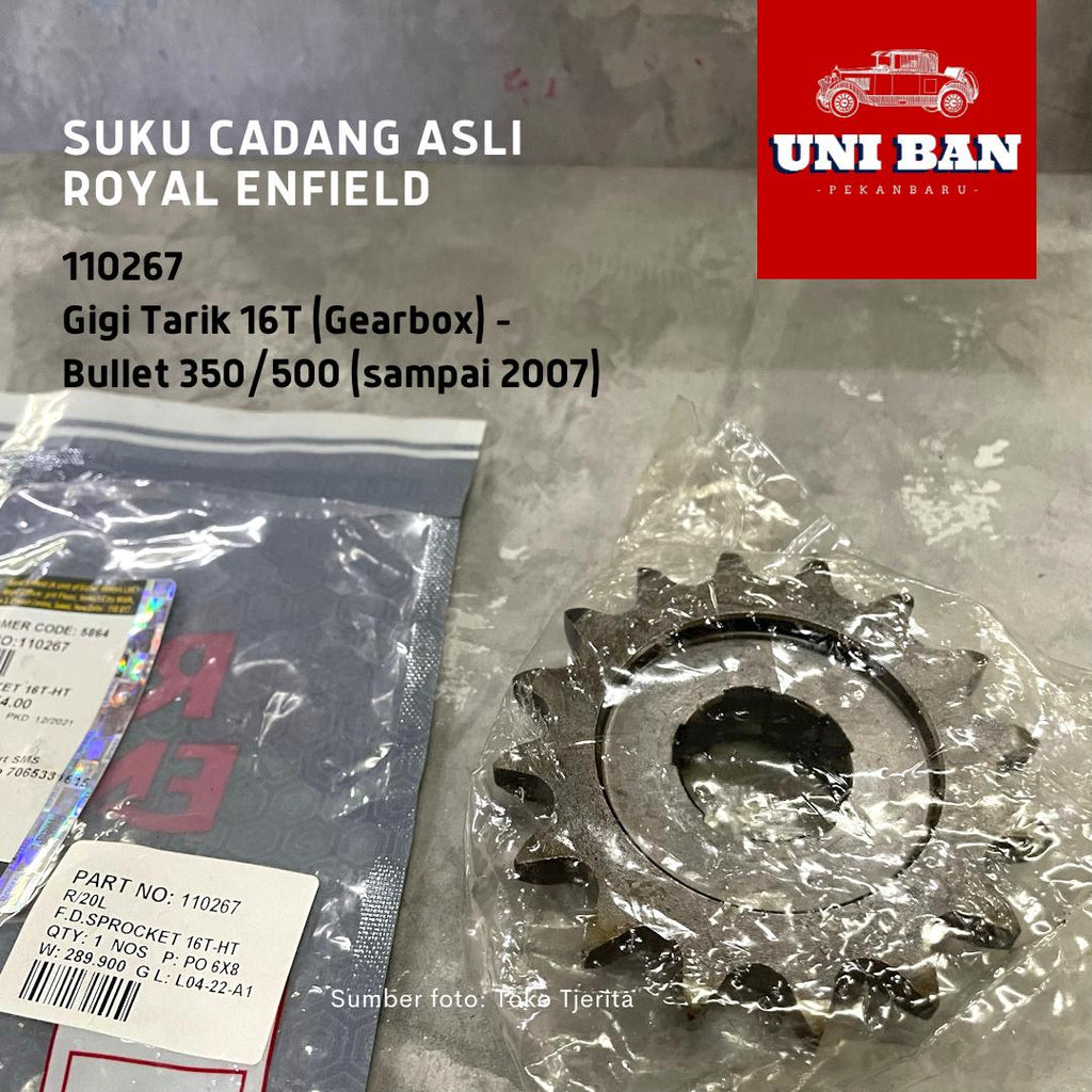 Gigi Tarik 16T Gearbox Bullet 1948-2007 110267 - Royal Enfield ASLI