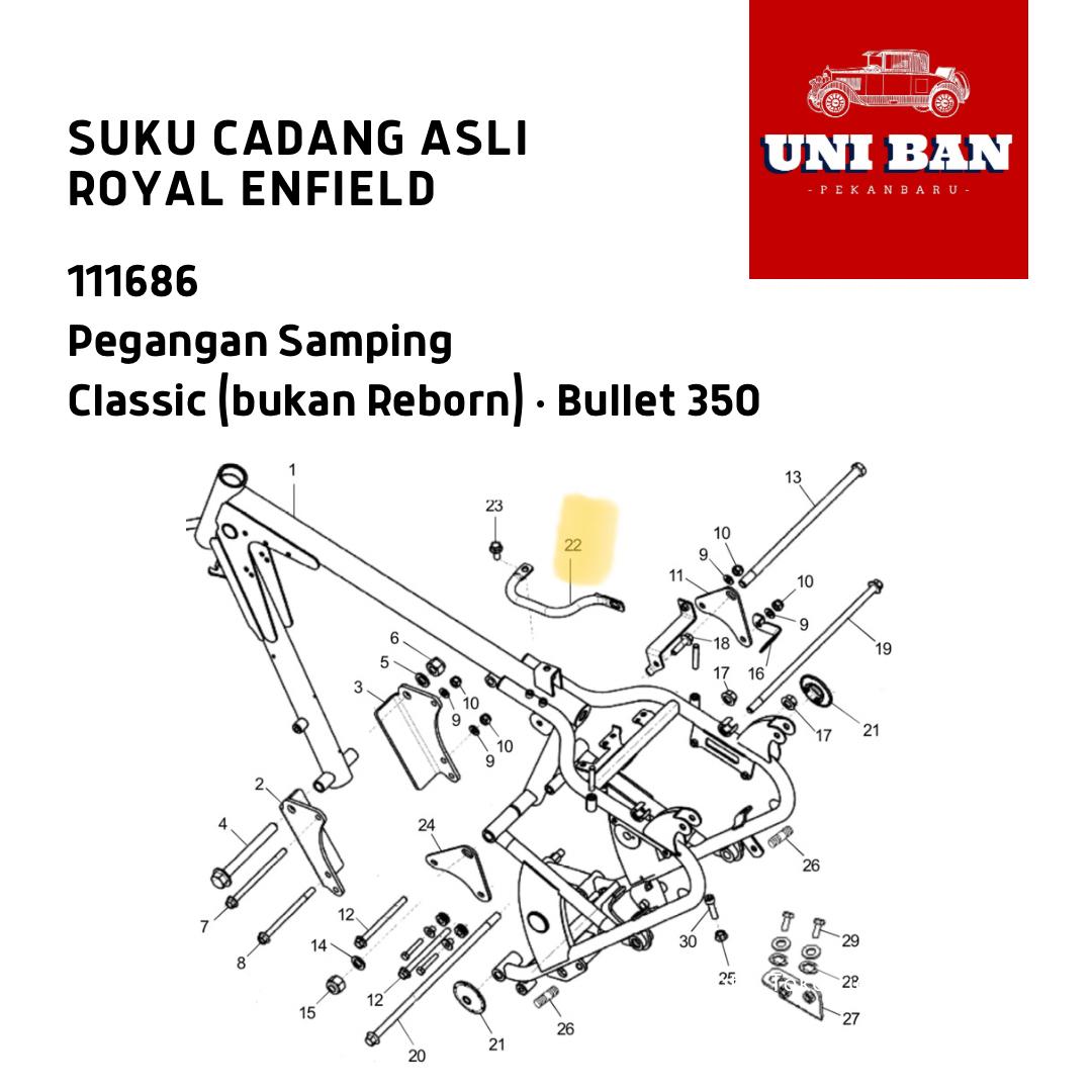 Pegangan Samping Classic 111686 Side Handle - Royal Enfield ASLI