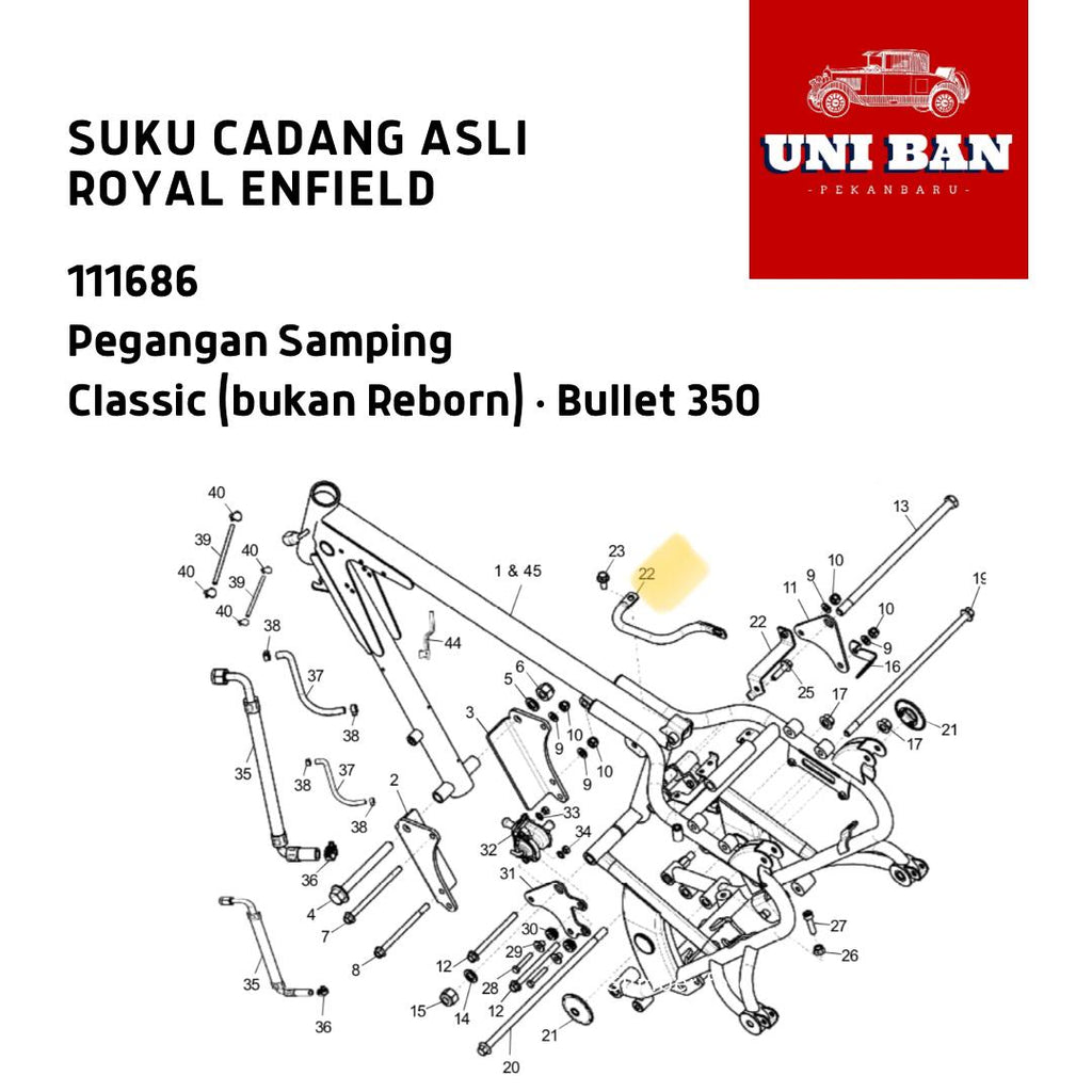 Pegangan Samping Classic 111686 Side Handle - Royal Enfield ASLI
