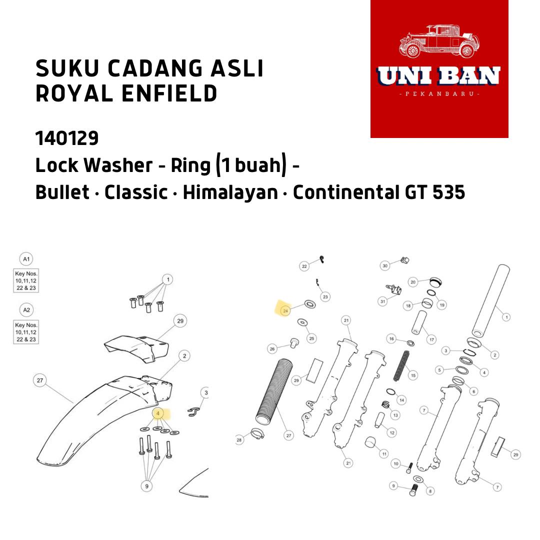 Ring Lock Washer Bullet Classic Himalayan 140129 - Royal Enfield ASLI