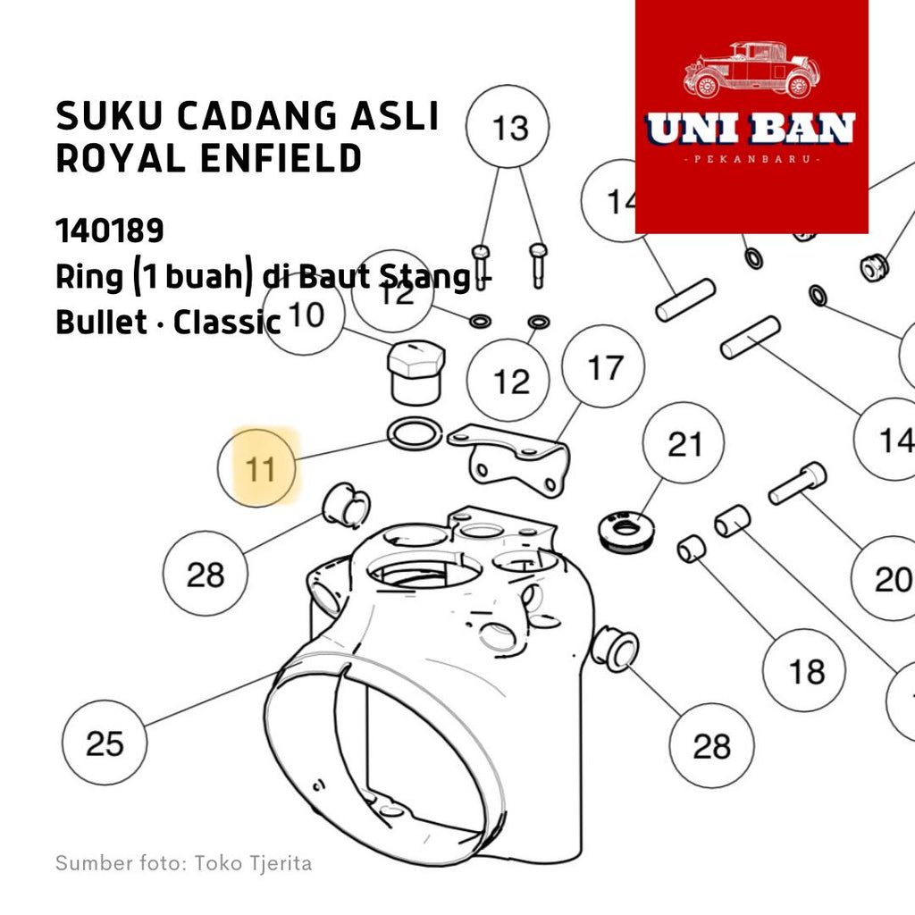 Ring Batang Stir Classic Bullet 140189 - Royal Enfield ASLI