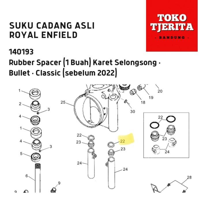 Karet Selongsong Shock (1 Buah) Classic Bullet 140193 Royal Enfield