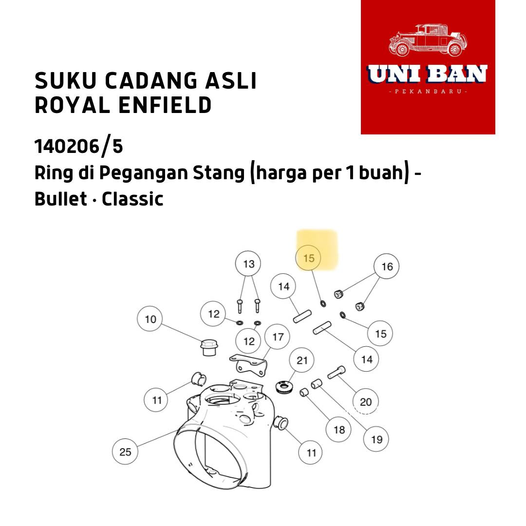 Ring (1 buah) di Baut Klip Stang Bullet Classic 140206 - Royal Enfield