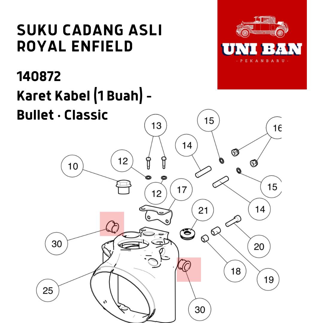 Karet Kabel / Grommet Bullet Classic 140872 - Royal Enfield ASLI