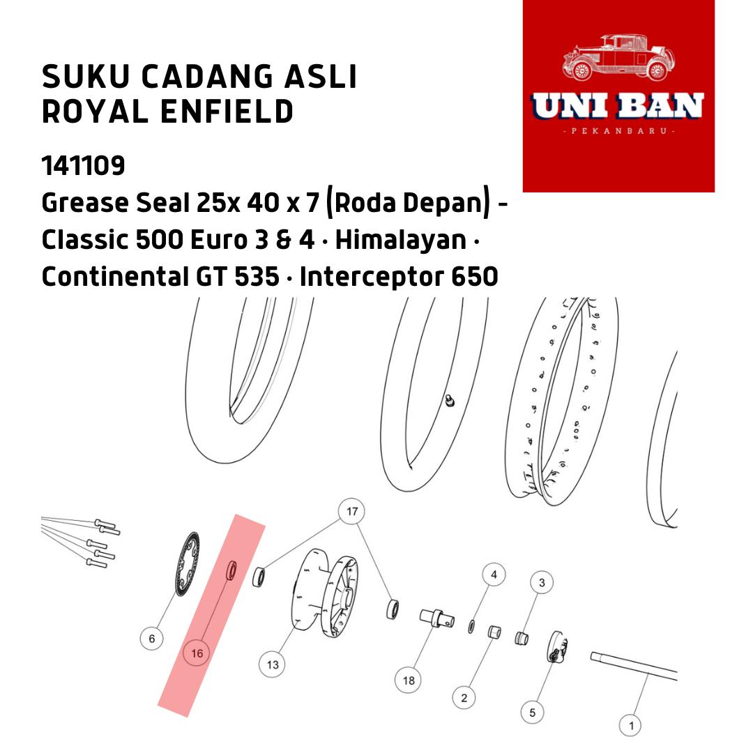 Grease Seal Roda Depan Belakang 141109 - Royal Enfield ASLI