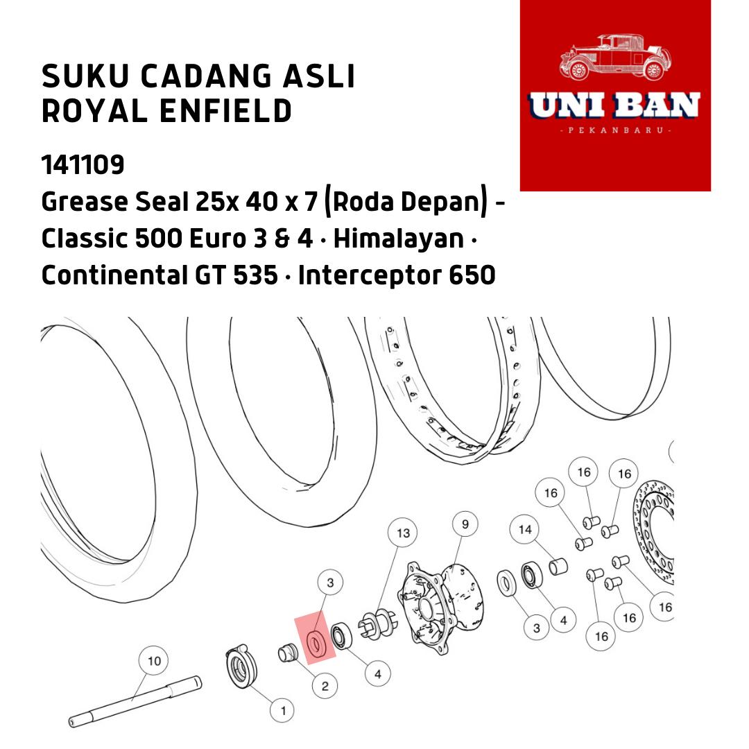 Grease Seal Roda Depan Belakang 141109 - Royal Enfield ASLI