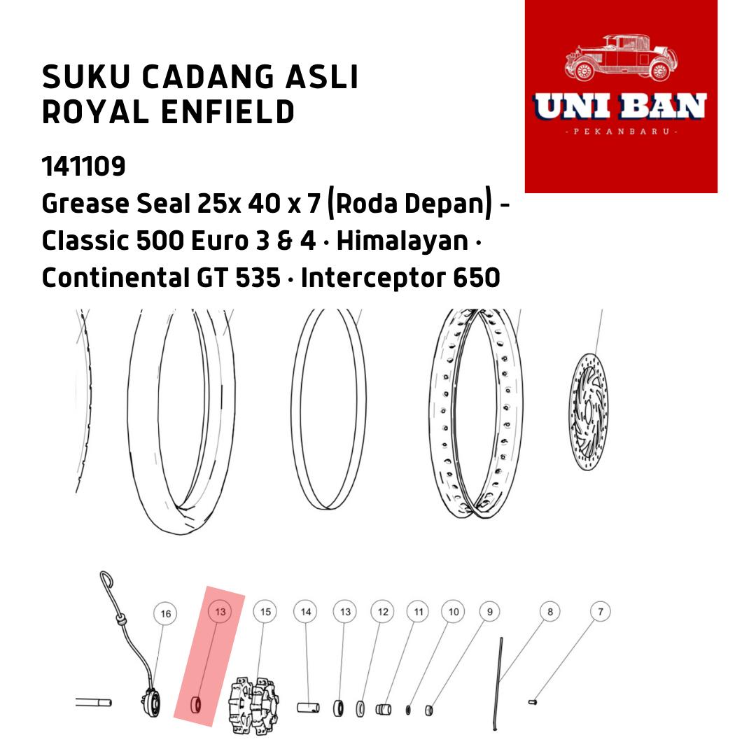 Grease Seal Roda Depan Belakang 141109 - Royal Enfield ASLI