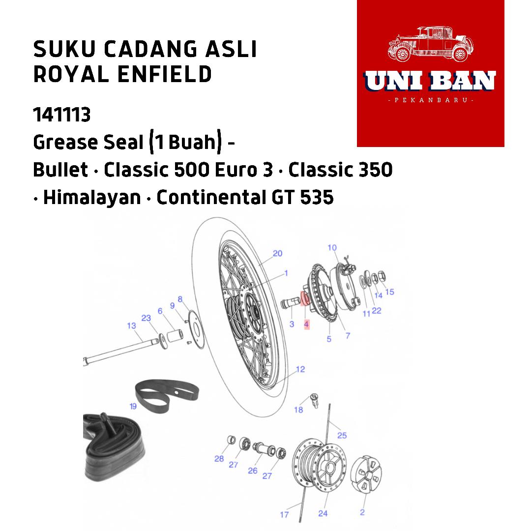 Grease Seal (1 Buah) 141113 Classic Himalayan - Royal Enfield ASLI
