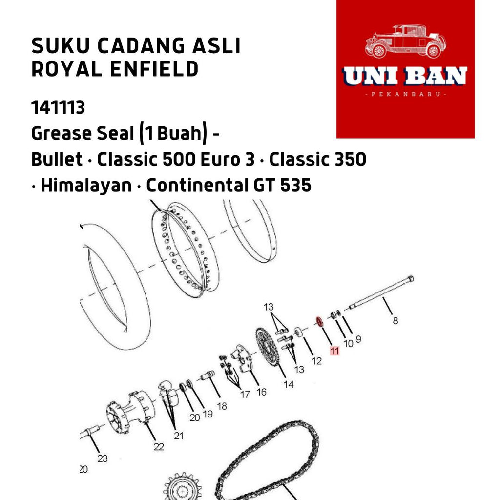Grease Seal (1 Buah) 141113 Classic Himalayan - Royal Enfield ASLI