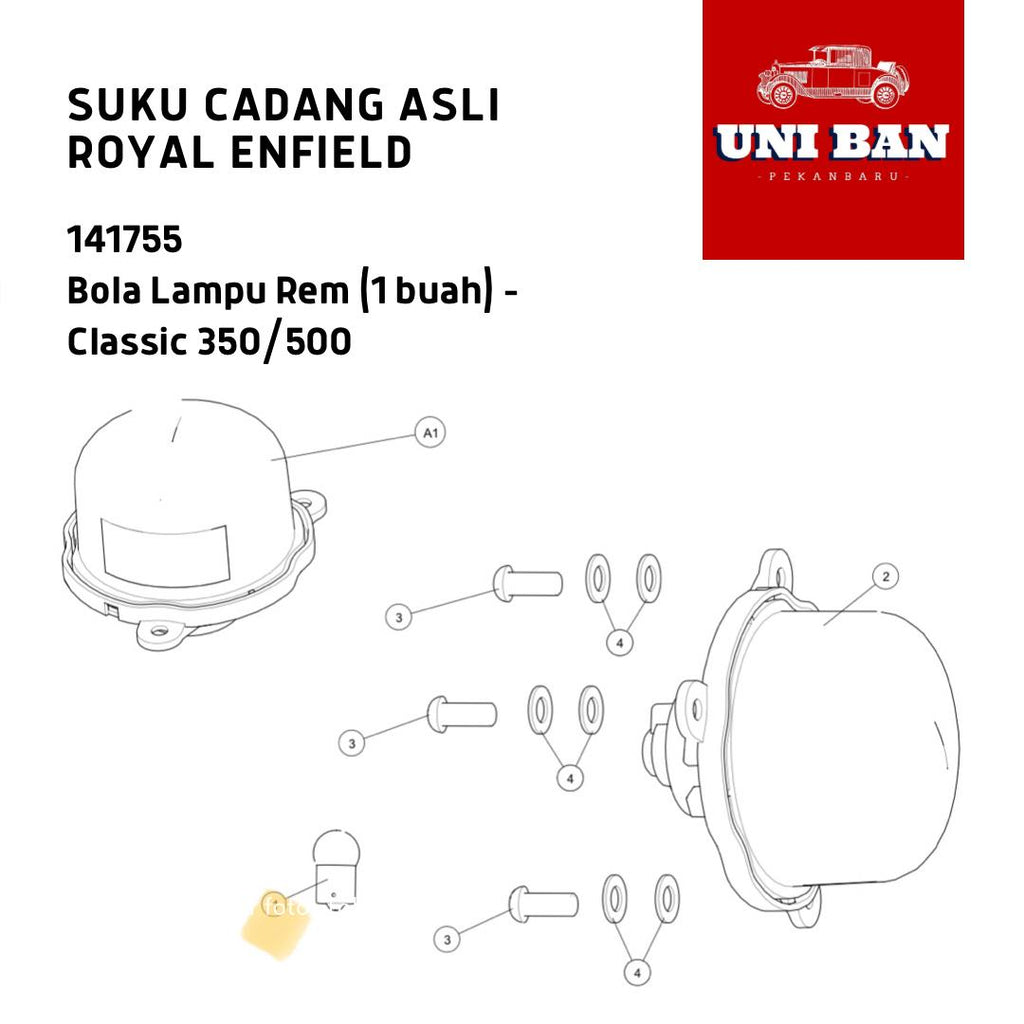 Bola Lampu Rem Classic 141755 - Royal Enfield ASLI