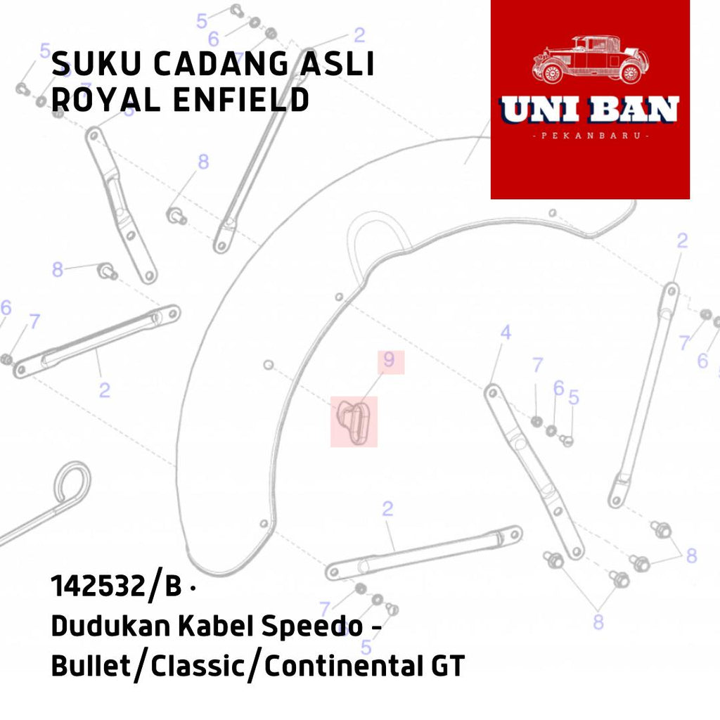 Dudukan Kabel Speedo / Cable Guide (1 Buah) 142532 - Royal Enfield ASLI