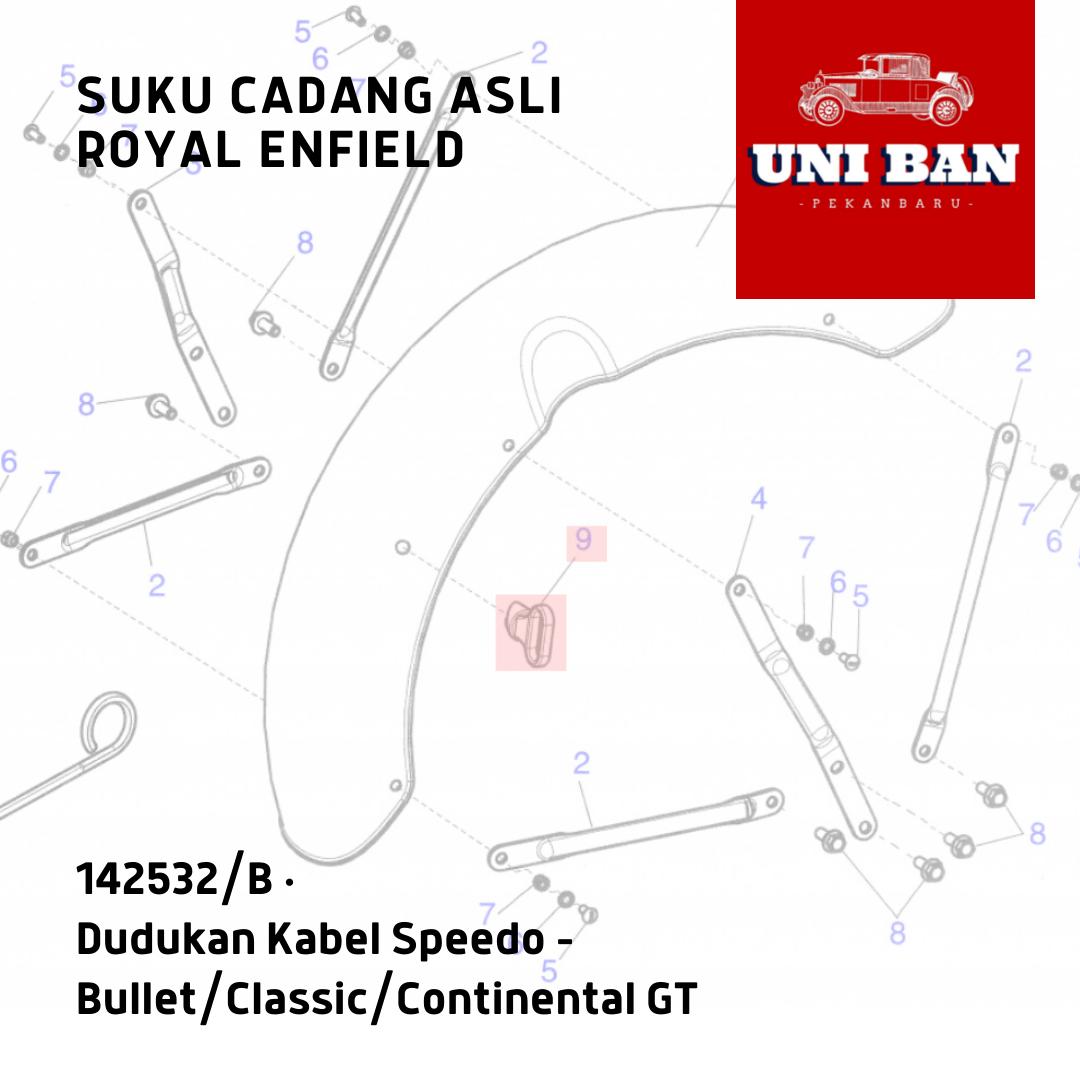 Dudukan Kabel Speedo / Cable Guide (1 Buah) 142532 - Royal Enfield ASLI