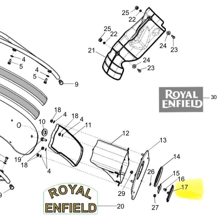 Mata Kucing / Reflector / Reflektor (1 Buah) 143275 Classic 500 350 - Royal Enfield ASLI