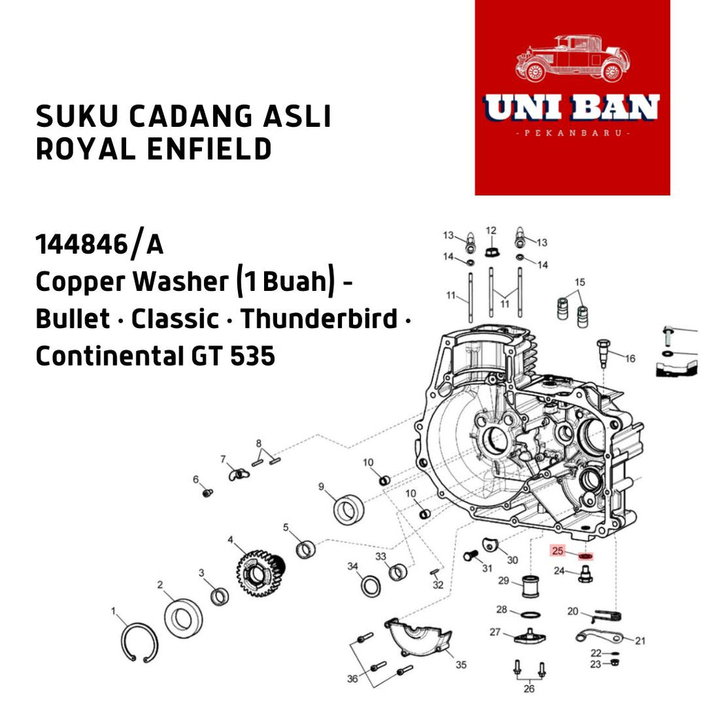 Ring Tembaga 144846 Copper Washer Classic Bullet - Royal Enfield ASLI