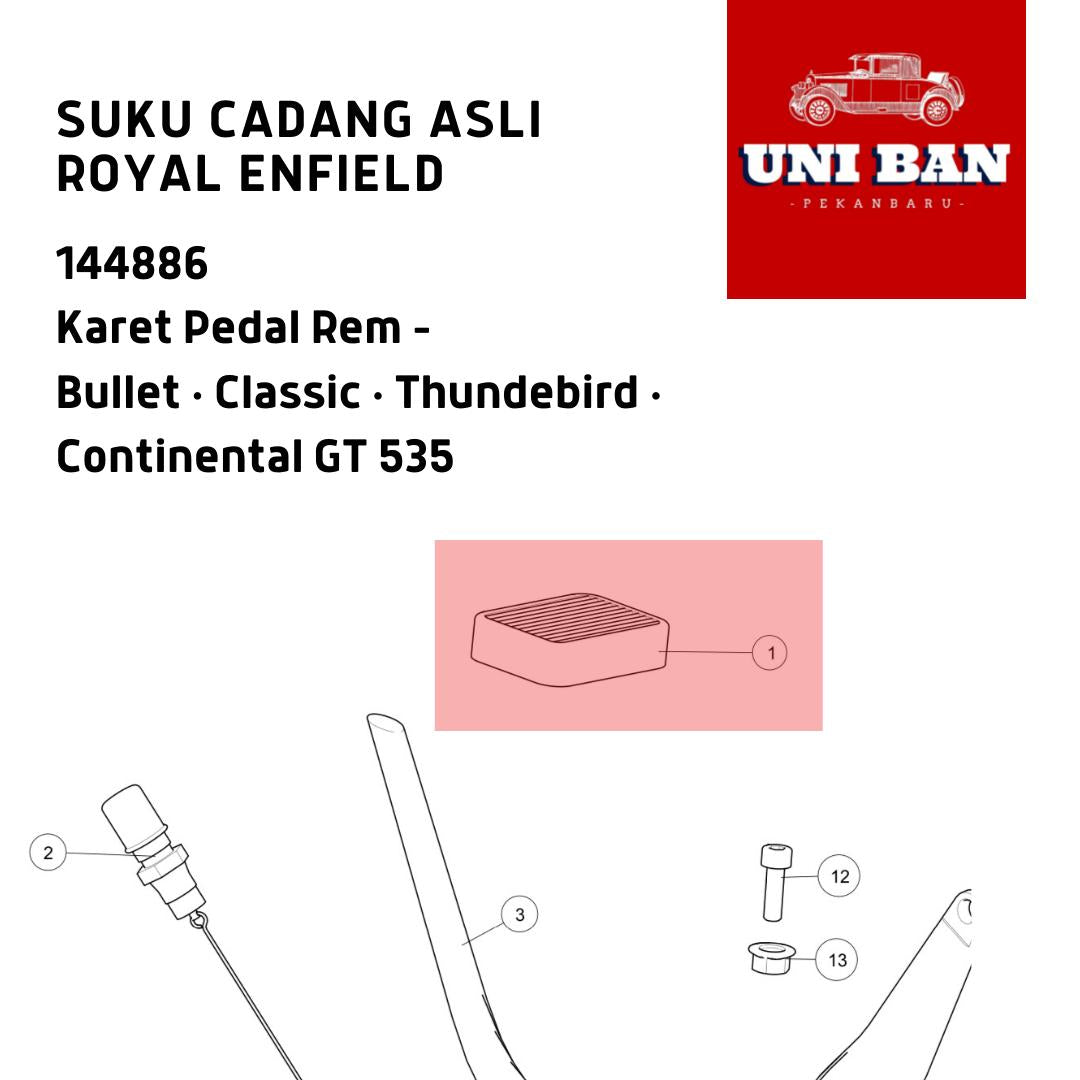 Karet Pedal Rem 144886 Classic Bullet - Royal Enfield ASLI