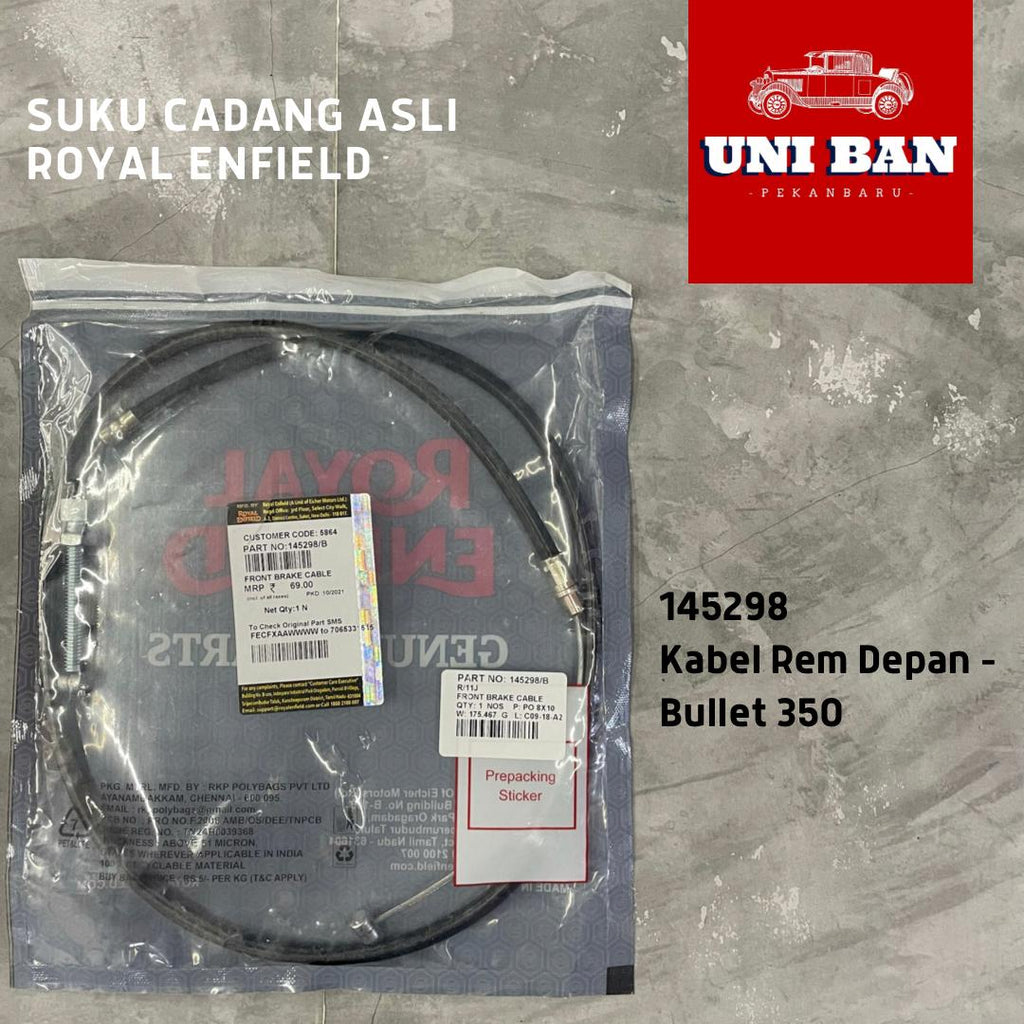 Kabel Rem Depan Tromol Bullet 350 145298 - Royal Enfield ASLI