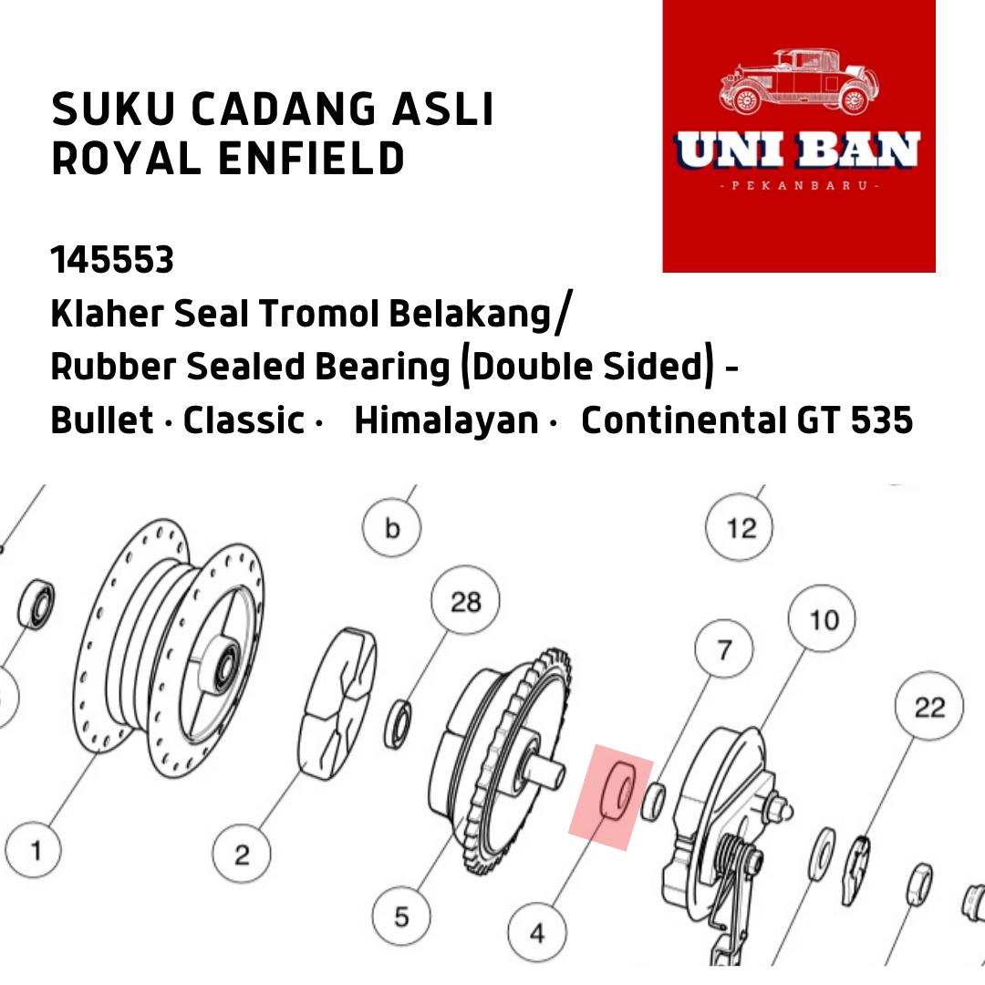 Rubber Sealed Bearing 145553 Klaher Classic Himalayan - Royal Enfield