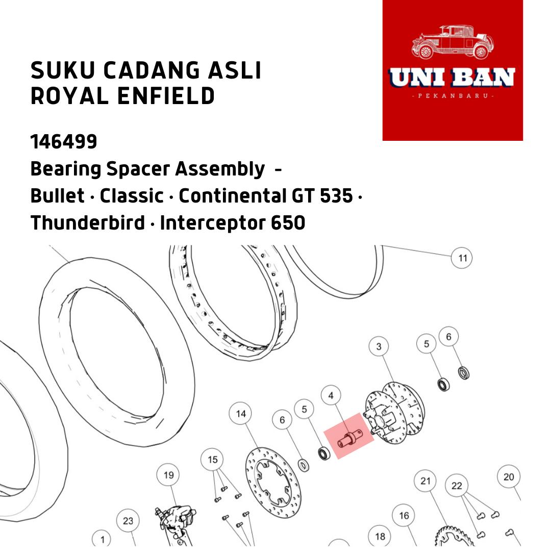 Bearing Spacer Roda Belakang 146499 - Royal Enfield ASLI