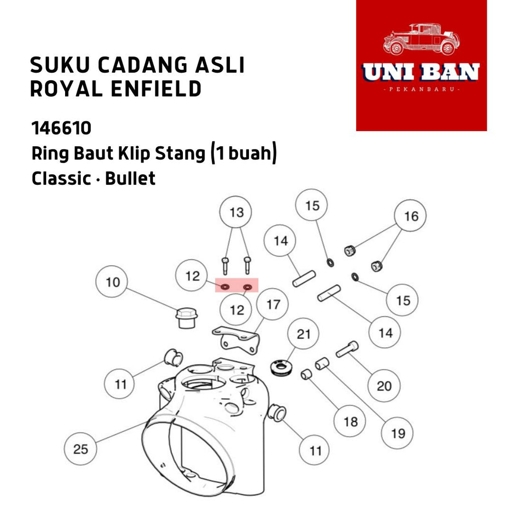 Ring Baut Klip Stang Bullet Classic 146610 - Royal Enfield ASLI