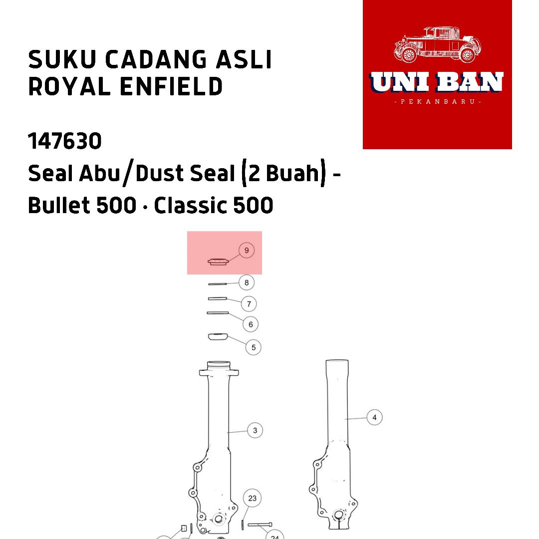 Seal Debu 2 Buah 147630 Dust Seal Classic Bullet - Royal Enfield ASLI