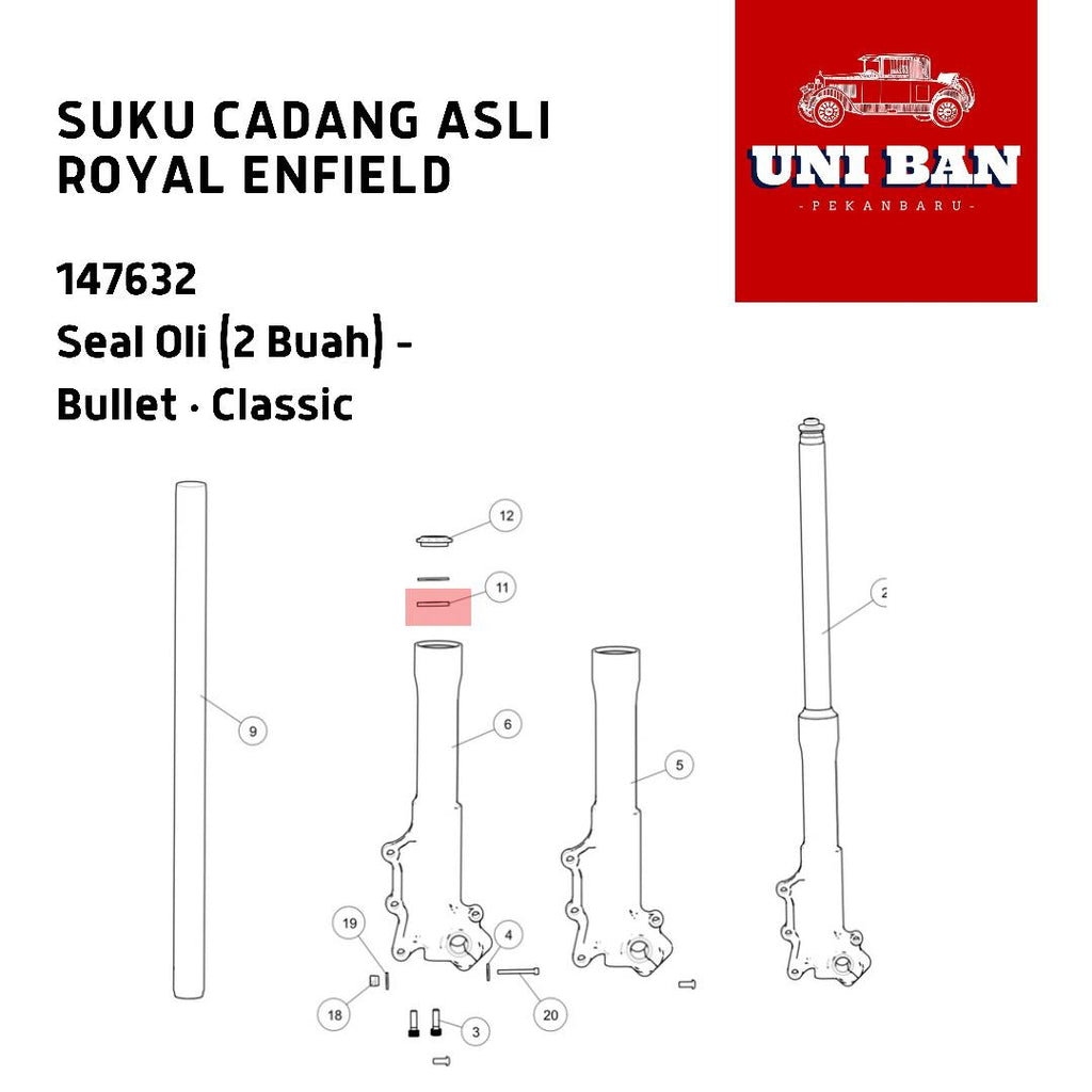 Seal Oli (2 Buah) 147632 Classic Bullet - Royal Enfield ASLI