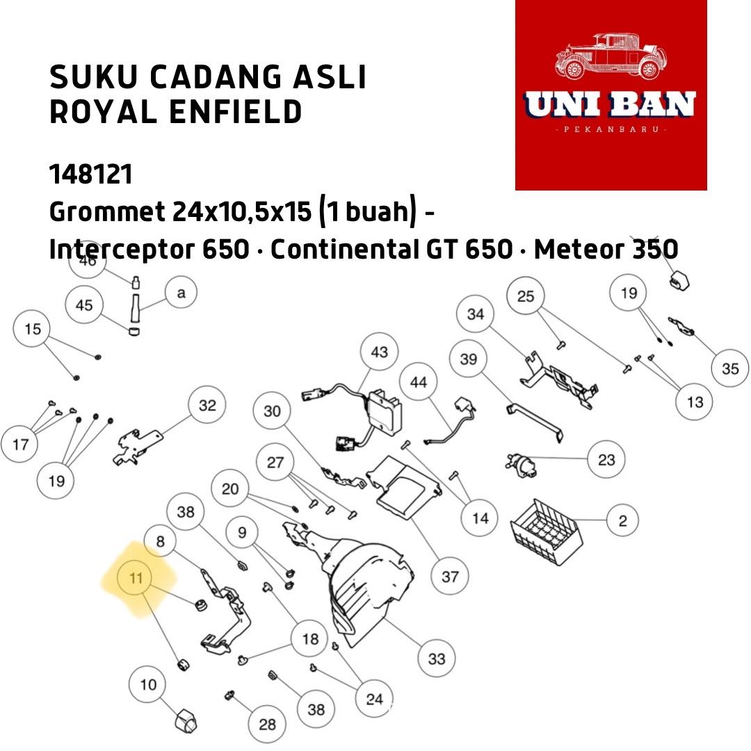 Grommet (1 Buah) Interceptor 650 Meteor 350 148121 Royal Enfield ASLI
