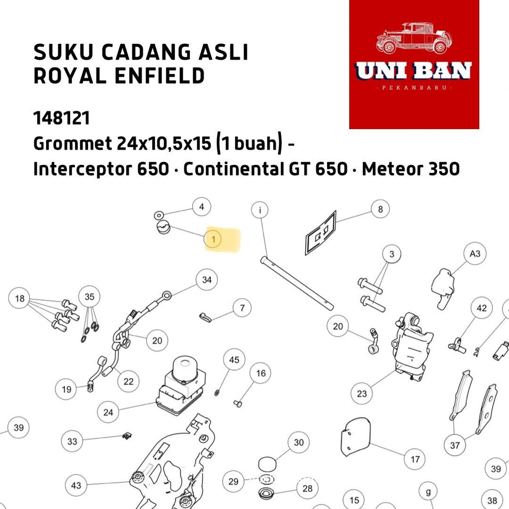 Grommet (1 Buah) Interceptor 650 Meteor 350 148121 Royal Enfield ASLI