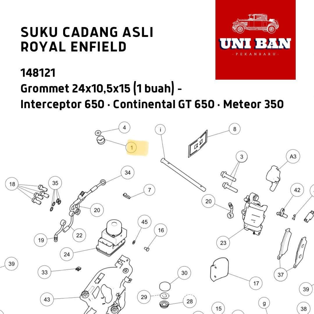 Grommet (1 Buah) Interceptor 650 Meteor 350 148121 Royal Enfield ASLI