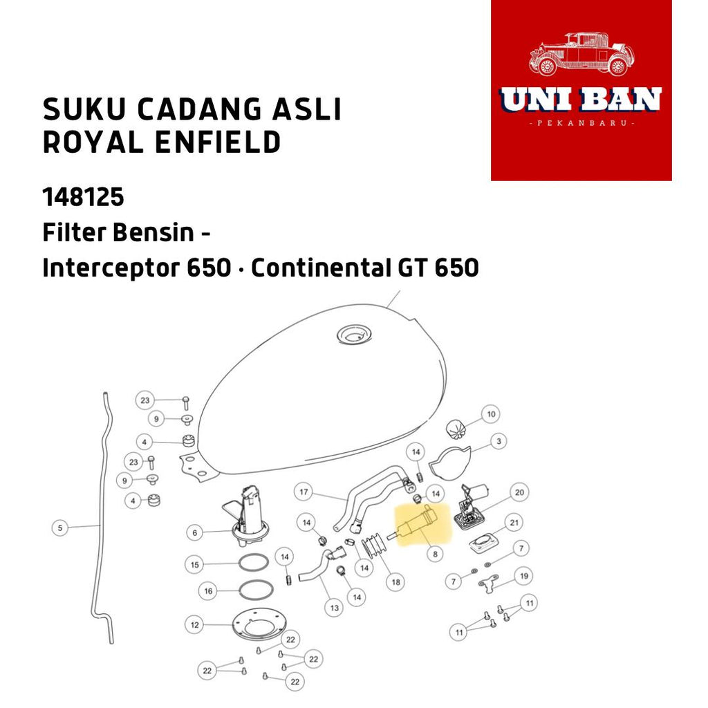 Fuel Filter Interceptor 650 148125 Filter Bensin - Royal Enfield ASLI