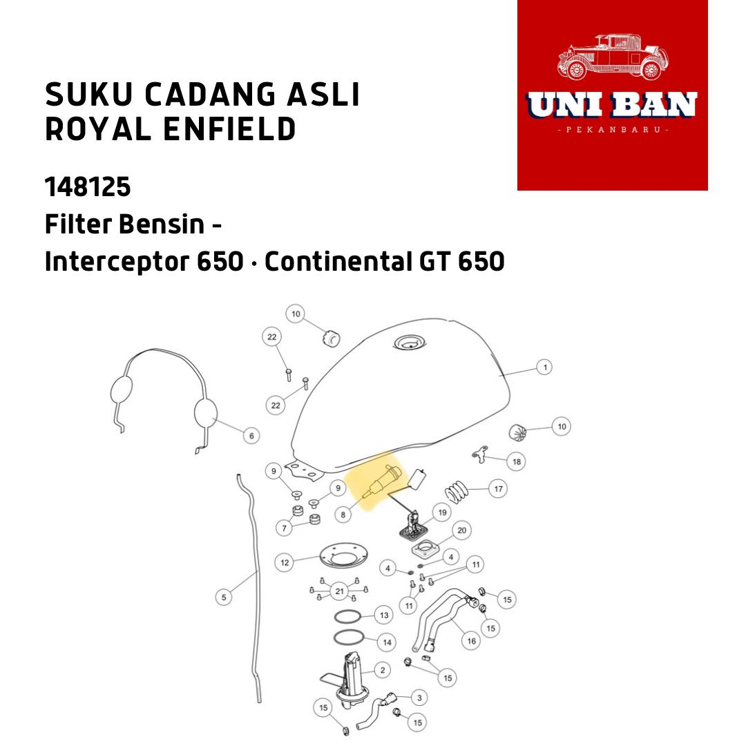 Fuel Filter Interceptor 650 148125 Filter Bensin - Royal Enfield ASLI