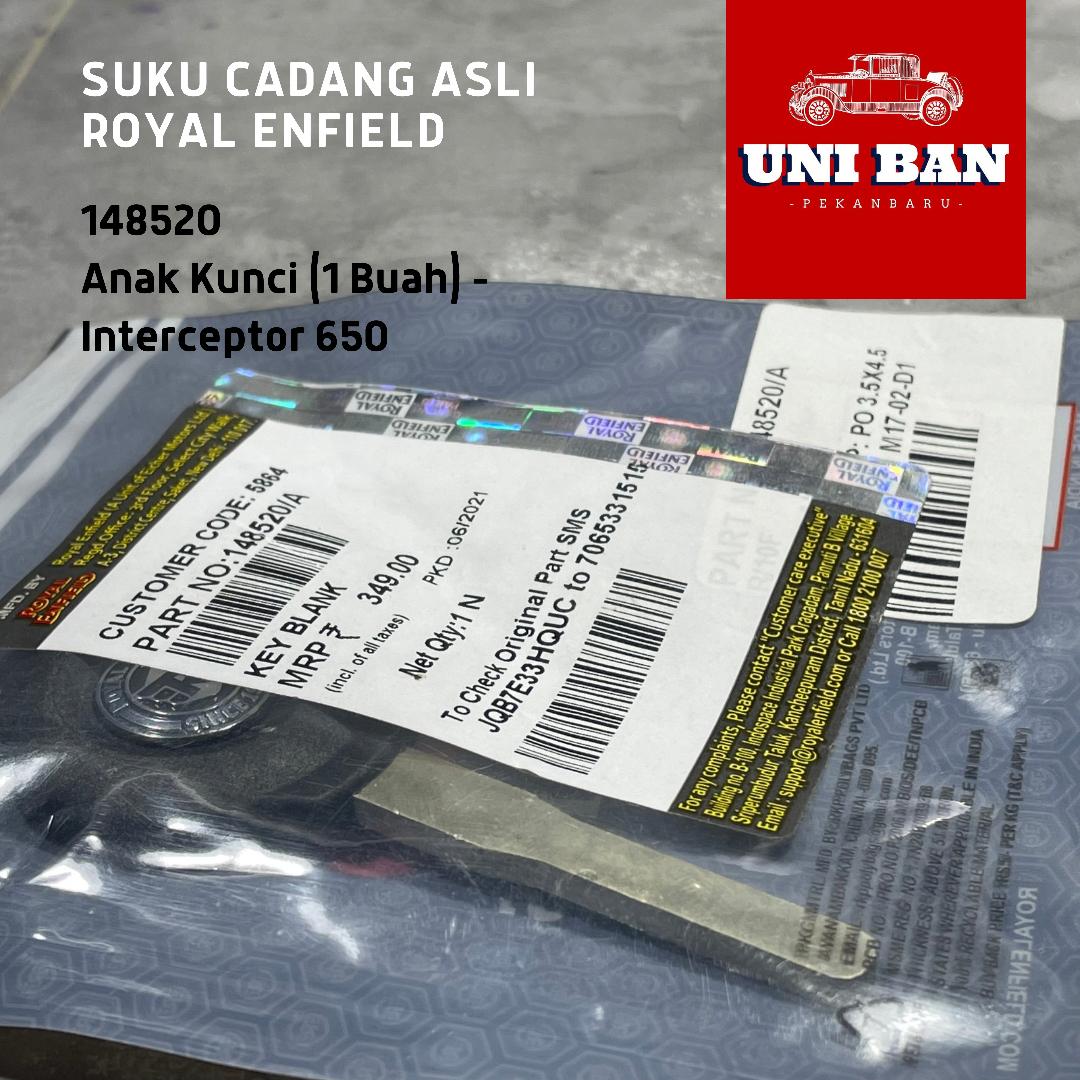 Anak Kunci (1 Buah) 148520 Interceptor dan Meteor - Royal Enfield ASLI