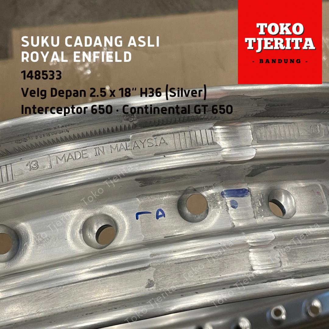 Velg Depan 2.5 x 18" Silver Interceptor 650 148533 Royal Enfield ASLI