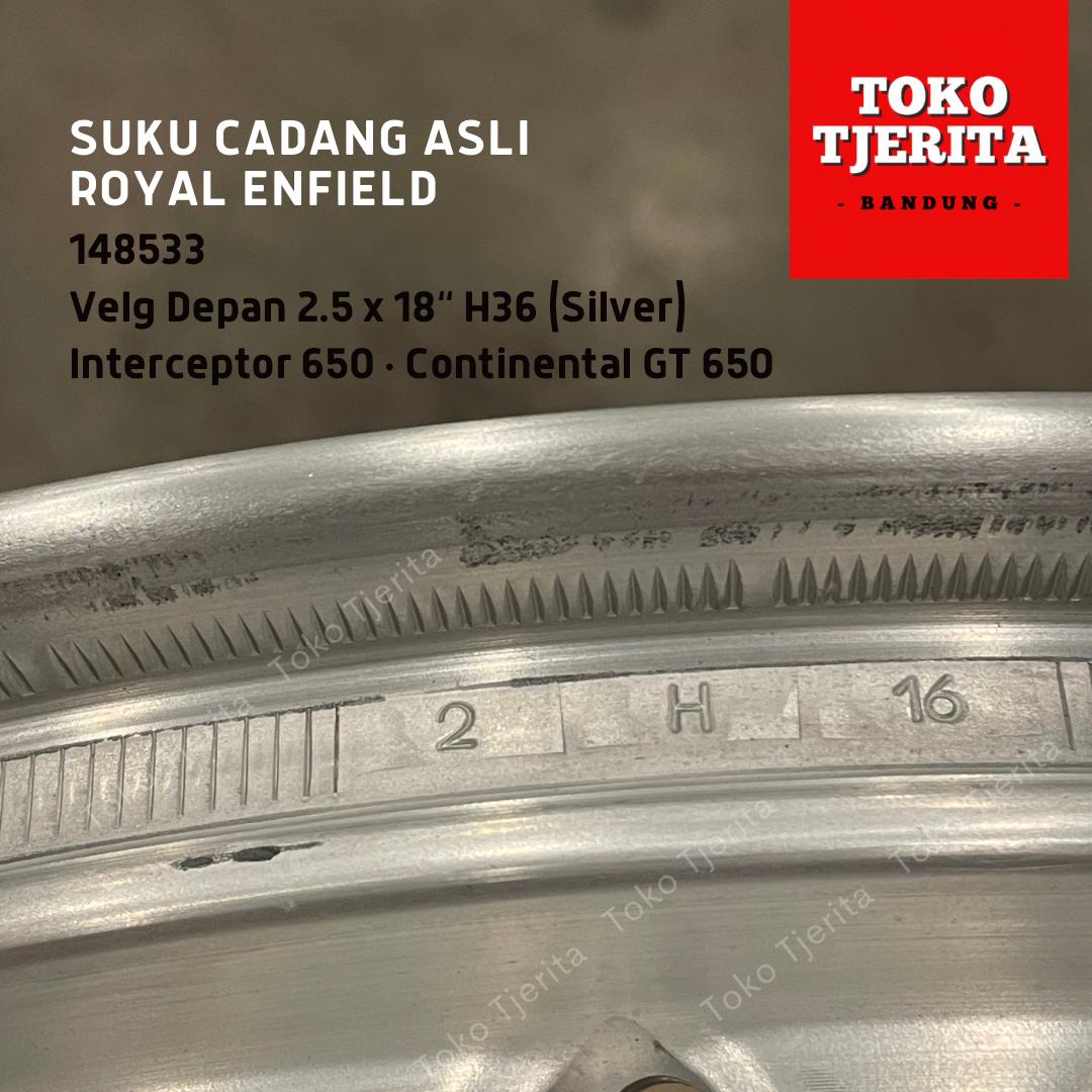 Velg Depan 2.5 x 18" Silver Interceptor 650 148533 Royal Enfield ASLI