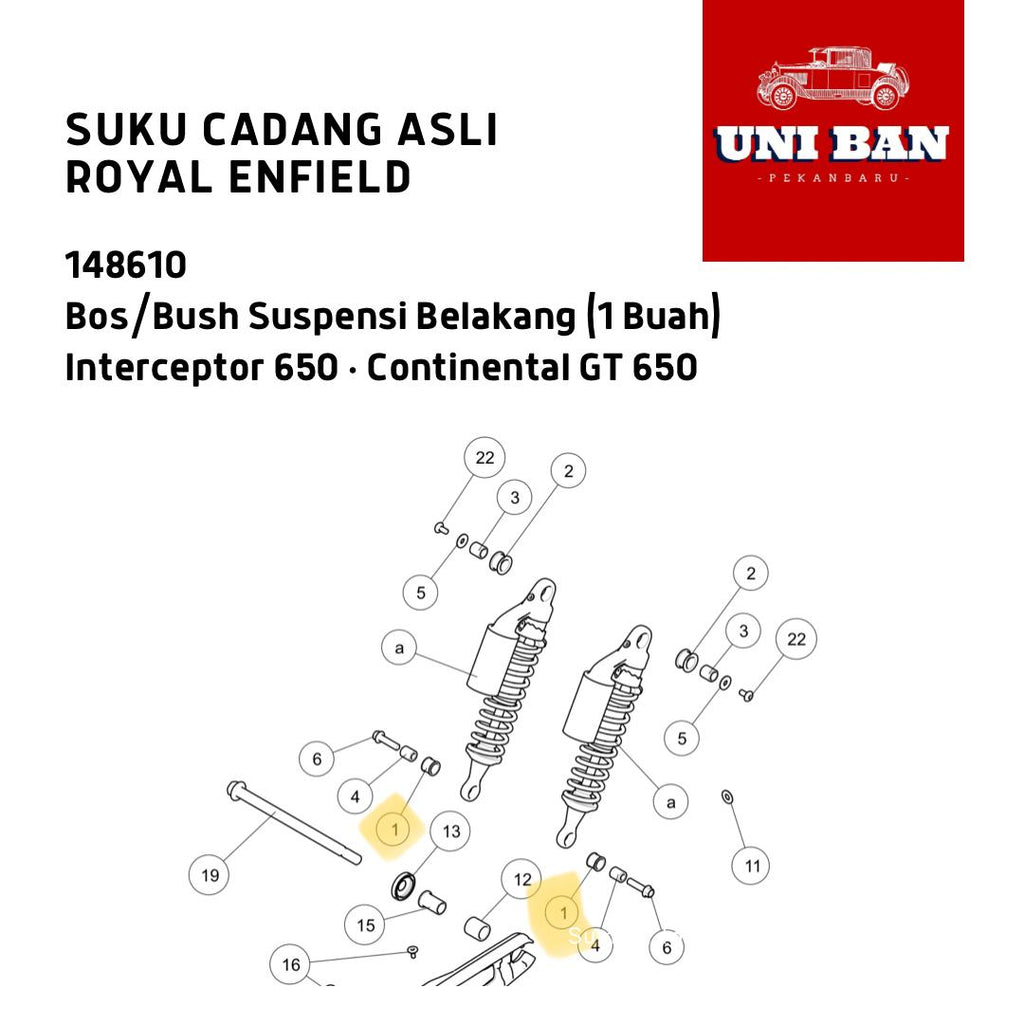 Bush 1 Buah Shock Belakang Interceptor 148610 - Royal Enfield ASLI