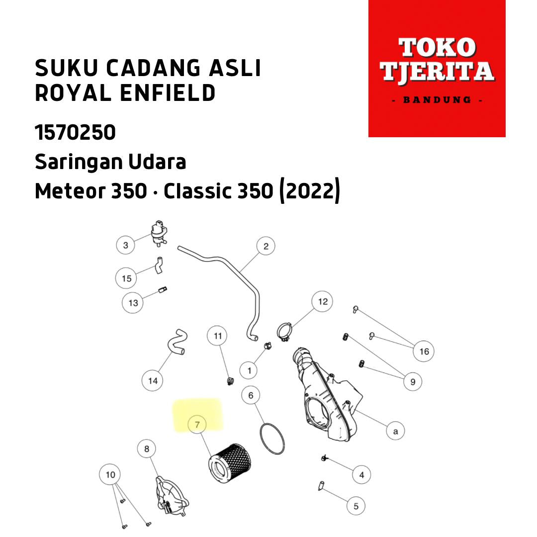 Saringan Udara Meteor Classic 350 1570250 - Royal Enfield ASLI
