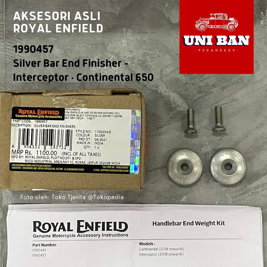 Silver Bar End Finisher 1990457 Jalu Stang Interceptor Royal Enfield